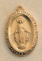 Large Miraculous Medal 1 1/16 In. Gold on Sterling