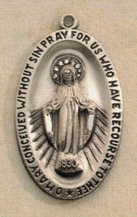 1 3/16 In. Miraculous Medal in Sterling