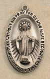 1 3/16 In. Miraculous Medal in Sterling
