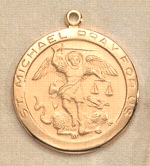 1 In. St. Michael Medal In 18kt Gold On Sterling