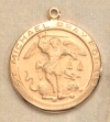 1 In. St. Michael Medal In 18kt Gold On Sterling