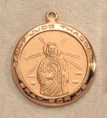 St. Jude Thadeus Medal 3/4 In. Gold on Sterling