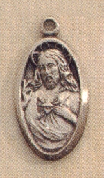 5/8 In. Sacred Heart Medal in Sterling