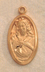 5/8 In. Sacred Heart Medal Gold on Sterling