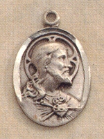 Sacred Heart Profile Medal Sterling