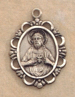 Filigree Sacred Heart Medal Sterling