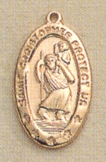 Small Oval St. Christopher Medal Gold on Sterling