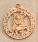 St. Christopher Medal  Openwork Gold on Sterling