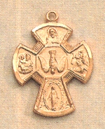 Maltese 4-Way Medal Gold on Sterling