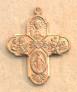 7/8 In. 4-Way Medal Gold on Sterling