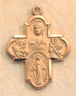 4-way Medal 1 1/4 In. Gold On Sterling