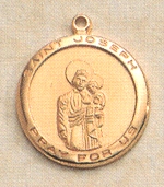 St. Joseph Medal in Gold on Sterling