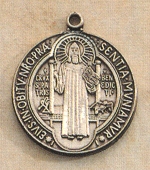 Round St. Benedict Medal Sterling 3/4In.