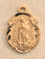 Ornate O.L. Guadalupe Medal Gold on Sterling