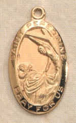St. Peregrine Medal in Gold on Sterling