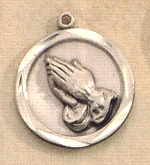 Praying Hands Medal Sterling