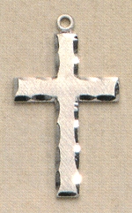 Scalloped Edge Cross in Sterling