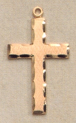Scalloped Edge Cross in Gold on Sterling