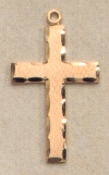 Scalloped Edge Cross in Gold on Sterling