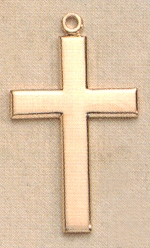 Polished Cross Gold on Sterling 1 In.