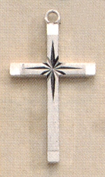 Star Centered Cross in Sterling