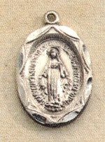 Oval Miraculous Medal 5/8 In. Sterling