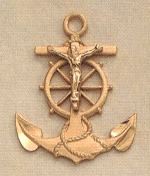 7/8 In. Anchor Cross Gold on Sterling