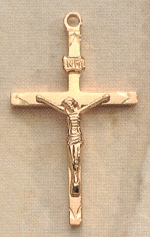 Slender Crucifix in Gold on Sterling