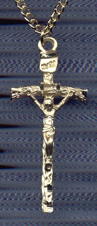 Papal Crucifix in Gold on Sterling
