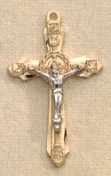 Crown of Thorns 2-Tone Crucifix Sterling & Gold
