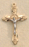 Crown of Thorns 2-Tone Crucifix Sterling & Gold