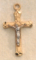 7/8 In. Crucifix Sterling & Gold
