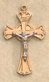 2-Tone Sterling & Gold Crucifix 7/8 In.