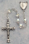 Crystal Heart Rosary in Sterling 6x6mm