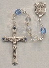 Blue & Crystal Rosary in Sterling