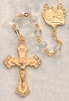 Crystal Rhinestone Rosary in Gold on Sterling 7mm