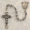 Rhodium Plate Chidren's Rosary w/Sterling