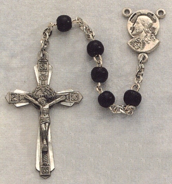 Black Wood Children's Rosary w/Sterling