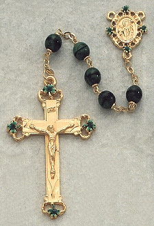Irish Enameled Pewter Rosary Gold Plate
