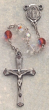 Crystal & Ruby Pewter Rosary