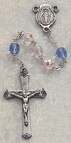 Crystal & Blue Pewter Rosary