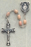 Oval Pink Bead Rosary