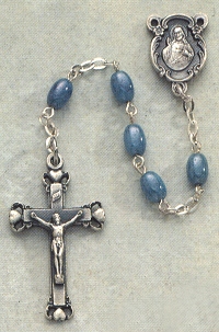 Oval Blue Bead Rosary