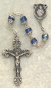 Blue Capped Bead Rosary
