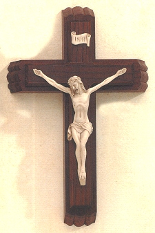 Cherry/ White Resin Sick Call Crucifix 13 In.