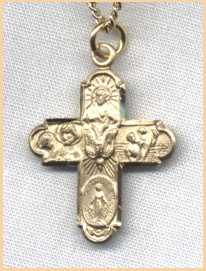 Small Frosted Gold 4-Way Medal