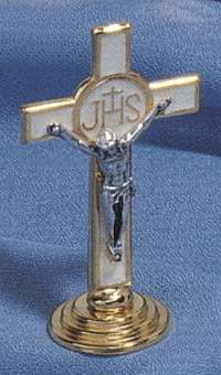 Enameled Standing First Communion Crucifix