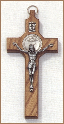 First Communion Medallion Crucifix 6 In.