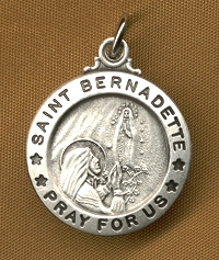 St. Bernadette Sterling Medal 5/8 In.