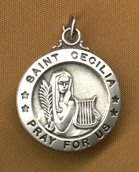 St. Cecilia Sterling Medal 5/8 In.